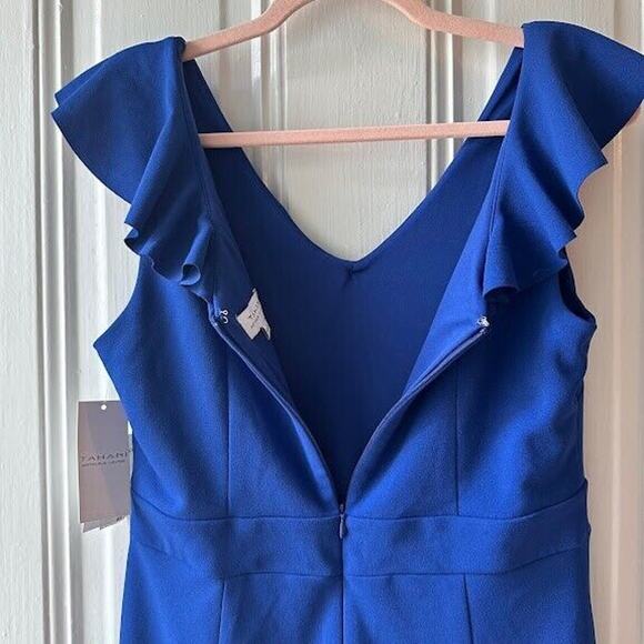 NWT Tahari Royal Blue Dressy Sleeveless Wide Leg Jumpsuit Size 4 Pockets - Picture 7 of 8